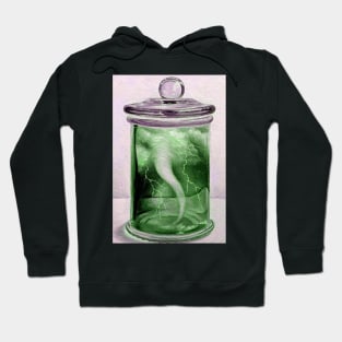 Thunder & lightning Tornado hurricane twister bottle green Hoodie